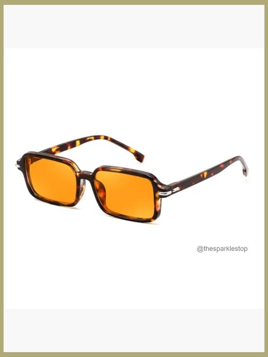 Retro Rectangular Narrow Slim Square Sunglasses for Women Men UV400 Thin main image 4